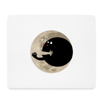 moon kissing cute lune bisous l'univers - Tapis de souris (format paysage) - blanc - Devant