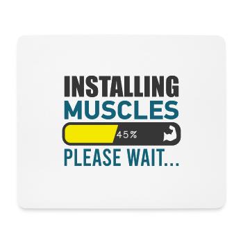 Installing Muscles Fitness Gym Workout Training - Mousepad (Querformat) - Weiß - Vorne