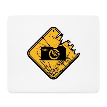 Danger warning sign camera - Mouse Pad (horizontal) - white - Front
