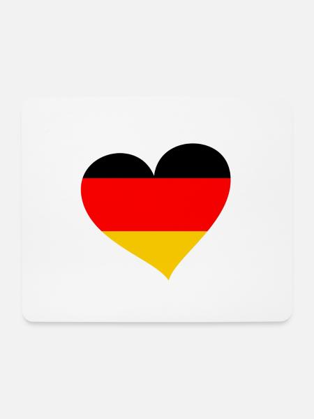 Deutschland Herz - Mousepad (Querformat) - Weiß