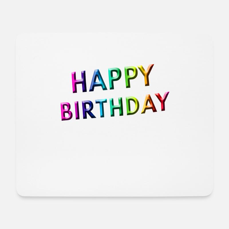 Happy Birthday - Mousepad (Querformat) - Weiß