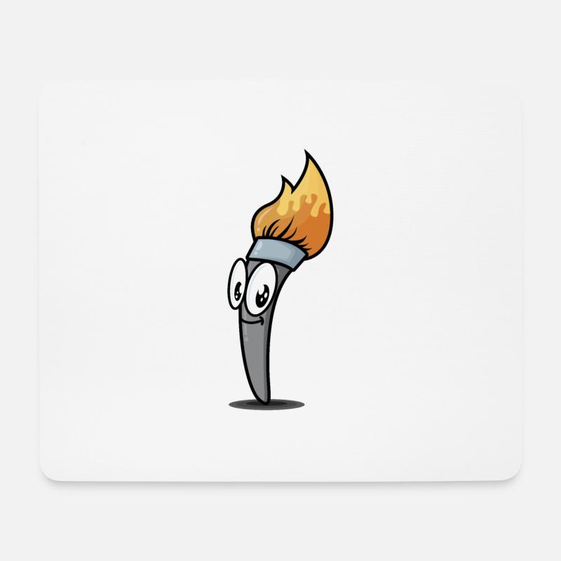 Cooler Pinsel - Mousepad (Querformat) - Weiß