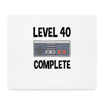 Level 40 Complete 40. Geburtstag Retrogaming - Mousepad (Querformat) - Weiß - Vorne