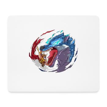 Viking Fenrir Gott Wölfe Nordic Mythologie Kampf - Mousepad (Querformat) - Weiß - Vorne