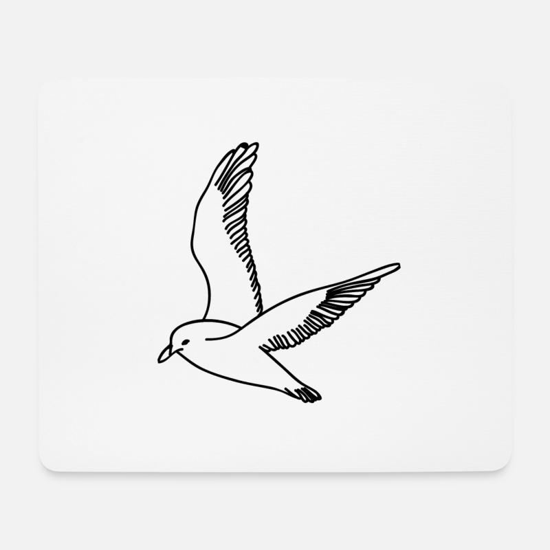 Möwe - Mousepad (Querformat) - Weiß