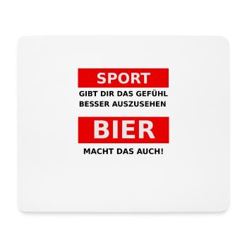 Sport und Bier - Mousepad (Querformat) - Weiß - Vorne