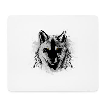 loup - Tapis de souris (format paysage) - blanc - Devant