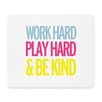 Work Hard - Tapis de souris (format paysage) - blanc - Devant