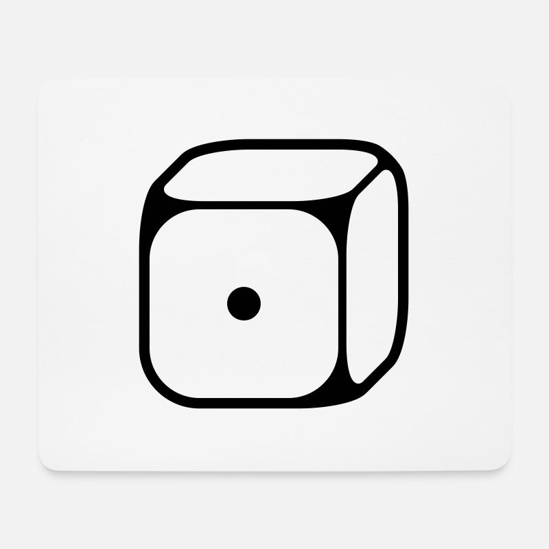 1er Würfel (Eins / 1C) - Mousepad (Querformat) - Weiß