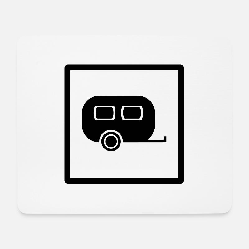 Camper/Wohnwagen Piktogramm mit Rahmen - Mouse Pad (horizontal) - white