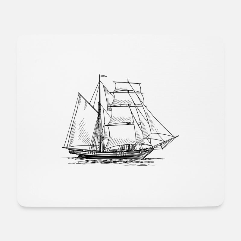 Sailing ship - Mouse Pad (horizontal) - white