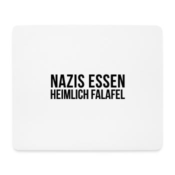Nazis Essen Heimlich Falafel | Antifa Geschenkidee - Mousepad (Querformat) - Weiß - Vorne