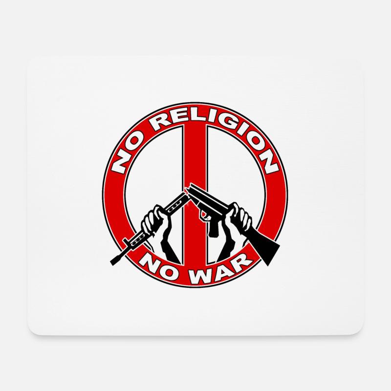 No religion no war - Mousepad (Querformat) - Weiß