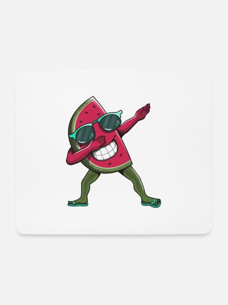 Wassermelone dabbing - Mousepad (Querformat) - Weiß