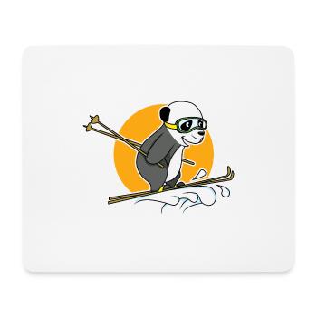 Bär reitet Lawine auf Skiern - Mouse Pad (horizontal) - white - Front