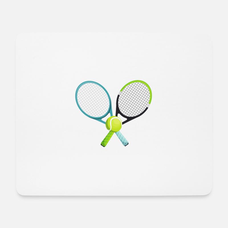 Tennisschläger kreuzend - Mouse Pad (horizontal) - white