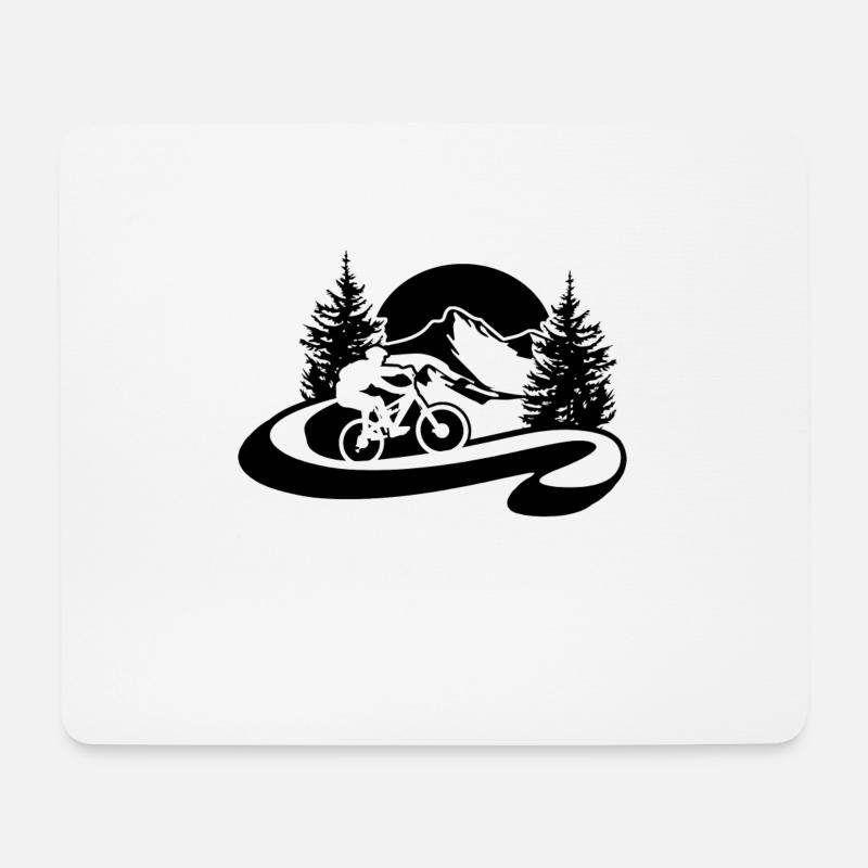 Mountainbike - Mousepad (Querformat) - Weiß
