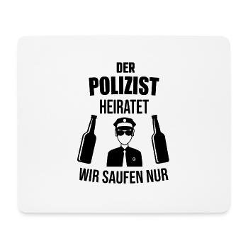 Polizist Bräutigam Crew JGA Spruch - Mousepad (Querformat) - Weiß - Vorne