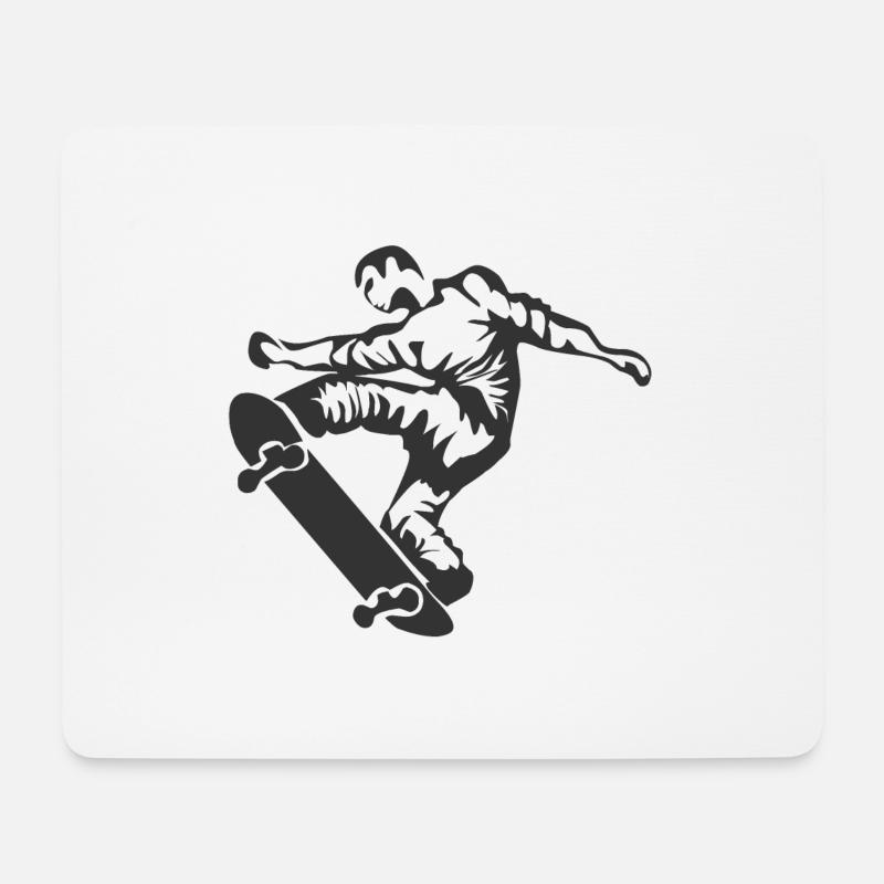 Skater auf einem Skateboard - Mousepad (Querformat) - Weiß