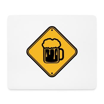 beer sign note caution beware danger of booze - Mouse Pad (horizontal) - white - Front