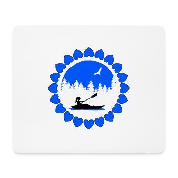 Kayak Sport femmes filles idée cadeau de paddle - Tapis de souris (format paysage) - blanc - Devant