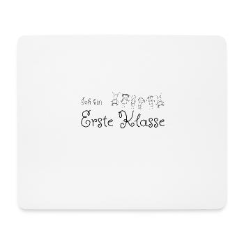 Einschulung ich bin erste Klasse Strichmaennchen - Mousepad (Querformat) - Weiß - Vorne