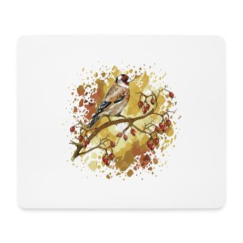 Oiseau chardonneret - Tapis de souris (format paysage) - blanc - Devant