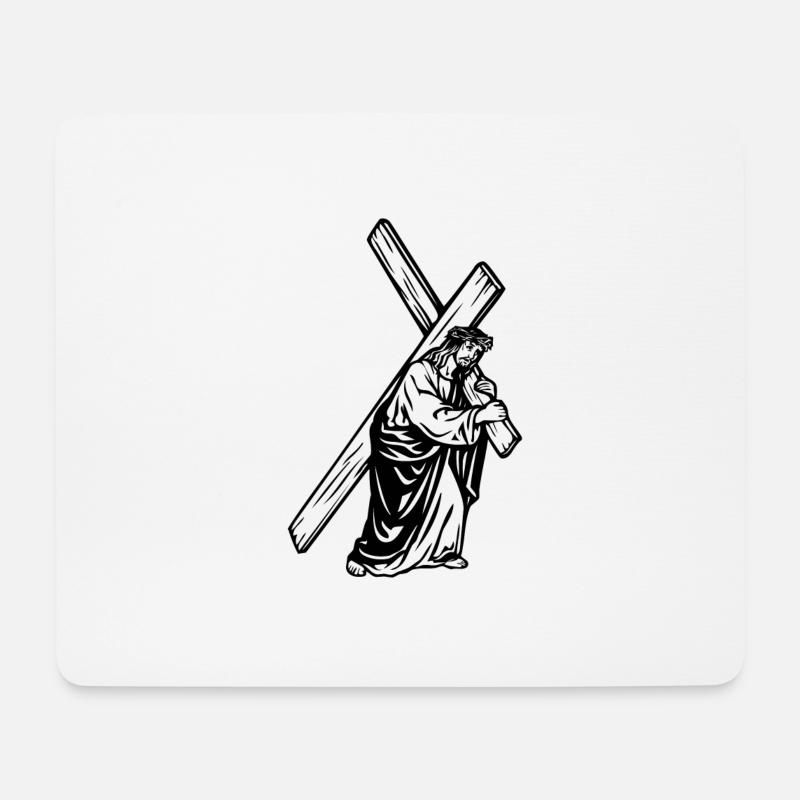 Kreuzigung Jesus Kreuz - Mousepad (Querformat) - Weiß