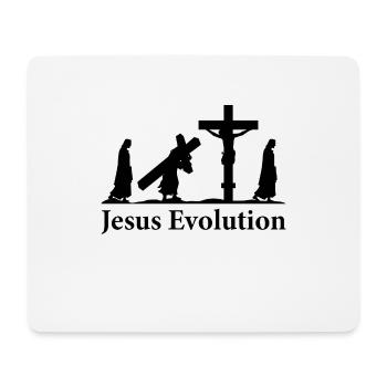 T-shirt de religion drôle d'évolution de Jésus-Christ - Tapis de souris (format paysage) - blanc - Devant