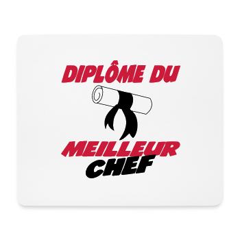 Diplôme du meilleur chef 222 - Tapis de souris (format paysage) - blanc - Devant