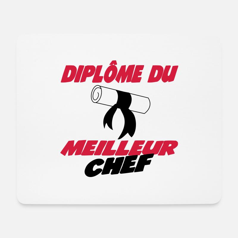 Diplôme du meilleur chef 222 - Mouse Pad (horizontal) - white