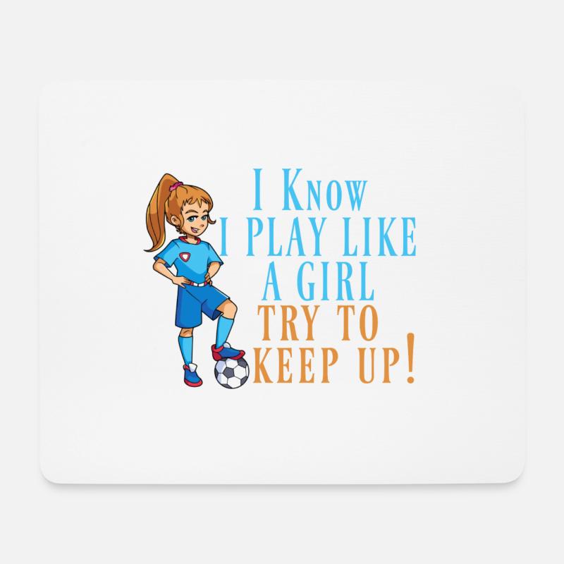 Frauen Fußball soccer eat sleep repeat - Mousepad (Querformat) - Weiß
