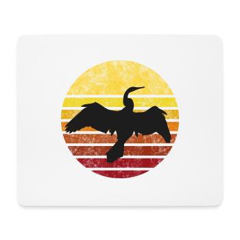 Cormoran au coucher du soleil - Tapis de souris (format paysage) - blanc - Devant
