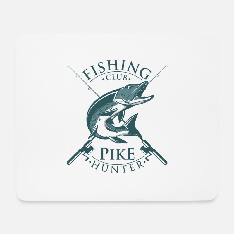 Fishing Pike - Mousepad (Querformat) - Weiß