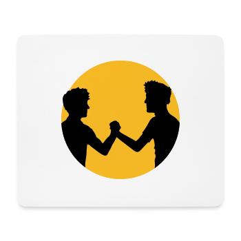 cercle de soleil autour de 2 amis équipe couple frère mains - Tapis de souris (format paysage) - blanc - Devant