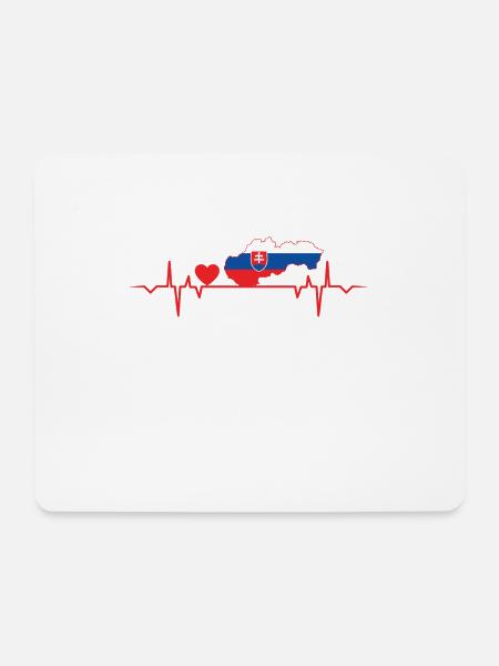 Slovakia Heartbeat Love Heart Country T-Shirt - Mousepad (Querformat) - Weiß