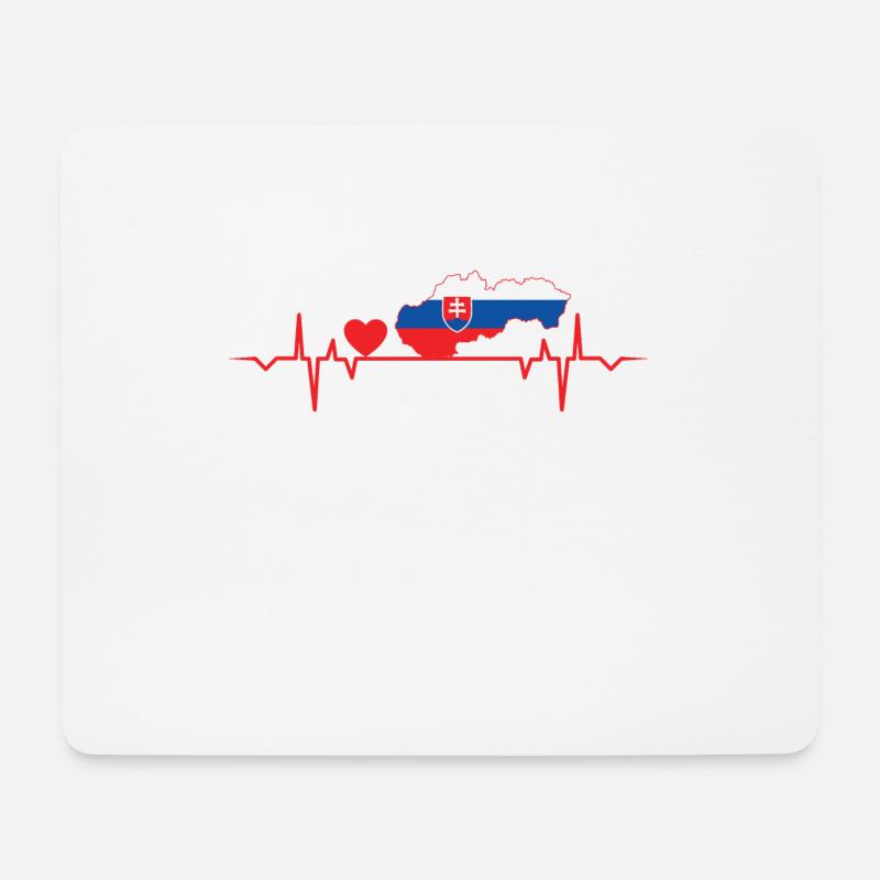 Slovakia Heartbeat Love Heart Country T-Shirt - Mousepad (Querformat) - Weiß