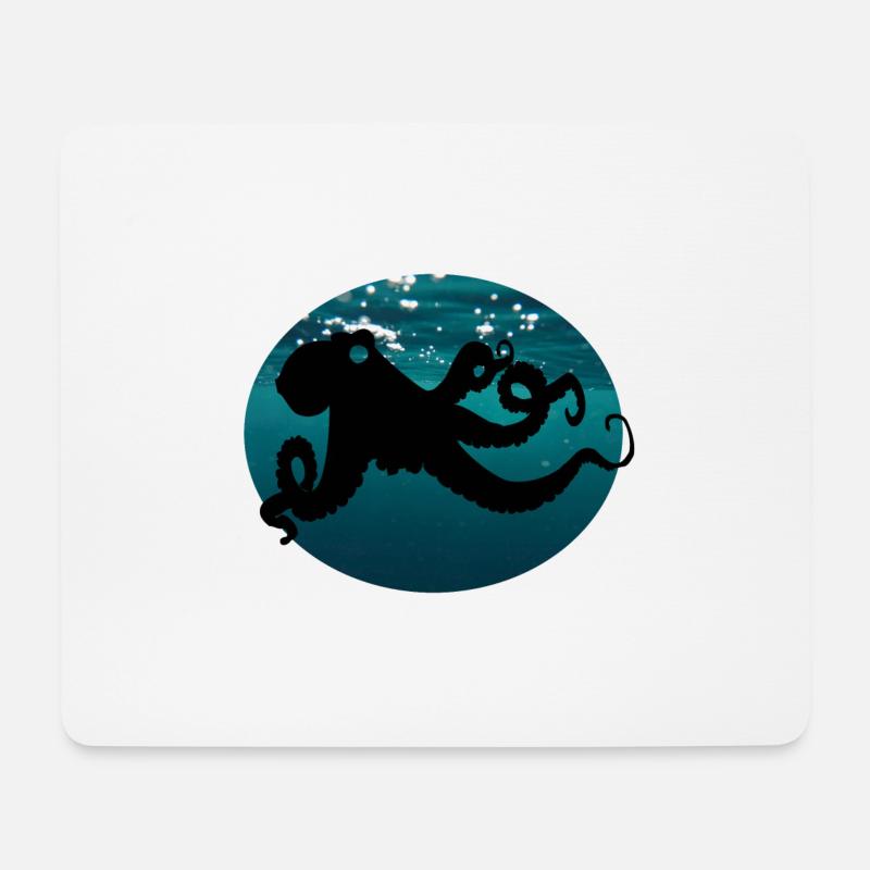 Tentakel Oktopus - Mousepad (Querformat) - Weiß