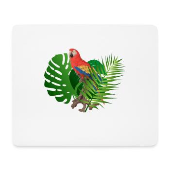 Papagei im Dschungel - Mousepad (Querformat) - Weiß - Vorne