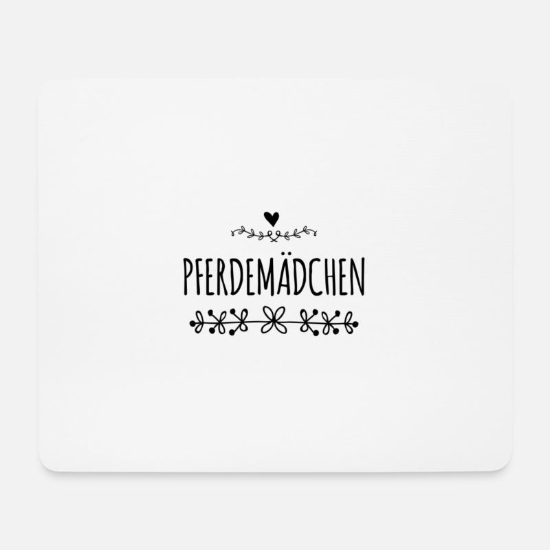 Pferdemädchen | Pferd Reiten Pferdestall Geschenke - Mousepad (Querformat) - Weiß