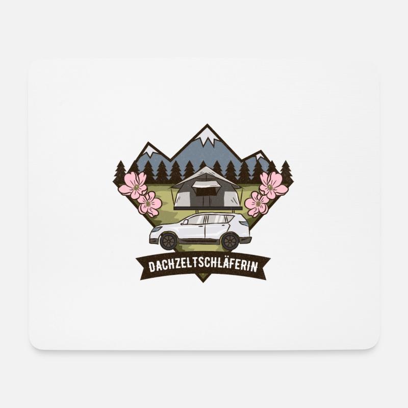 Dachzelt ⛺️ Offroad 🚙 Adventure - Mousepad (Querformat) - Weiß