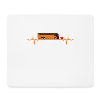 Bus Heartbeat Funny Bus Drivers Gift T-Shirt - Mouse Pad (horizontal) - white - Front