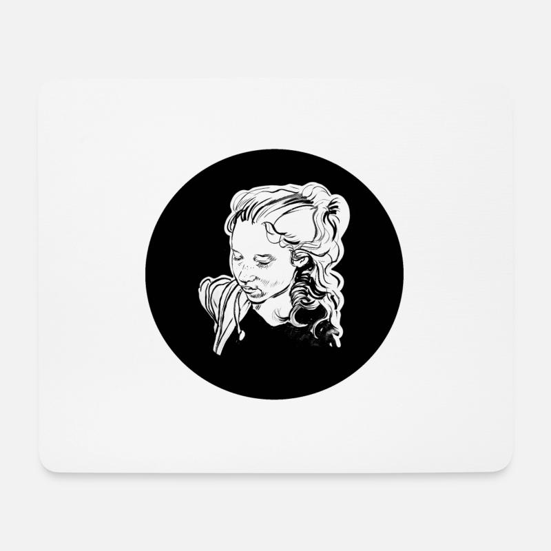 Mädchen in der Mitte - Mousepad (Querformat) - Weiß