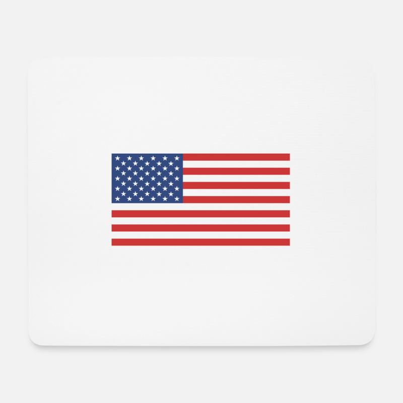 Amerikanische Flagge - Mousepad (Querformat) - Weiß