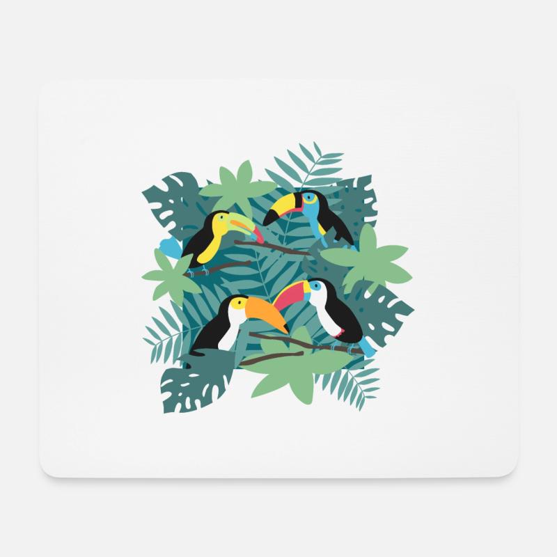 Tukane Party - Mousepad (Querformat) - Weiß