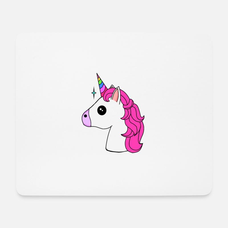 Licorne Licorne - Tapis de souris (format paysage) - blanc