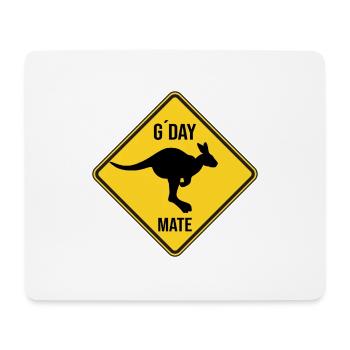 Australia Warning Wallabys g'day street sign - Mouse Pad (horizontal) - white - Front