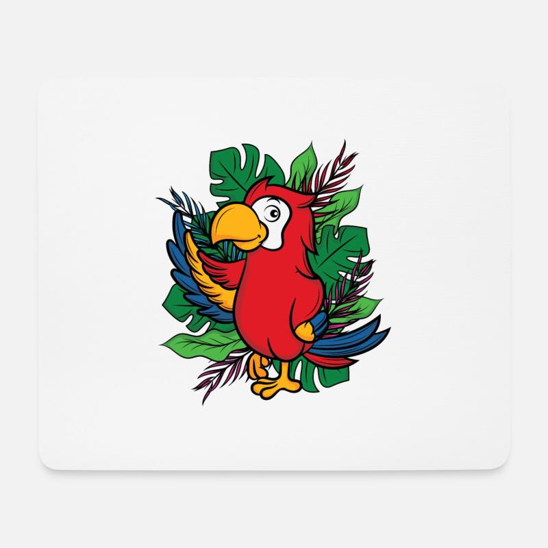 Papagei im Dschungel, Dschungeltier in der Wildnis - Mousepad (Querformat) - Weiß