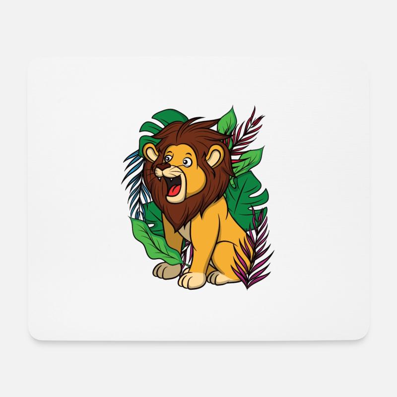 König des Dschungels, Löwe im Dschungel. Wildnis - Mousepad (Querformat) - Weiß