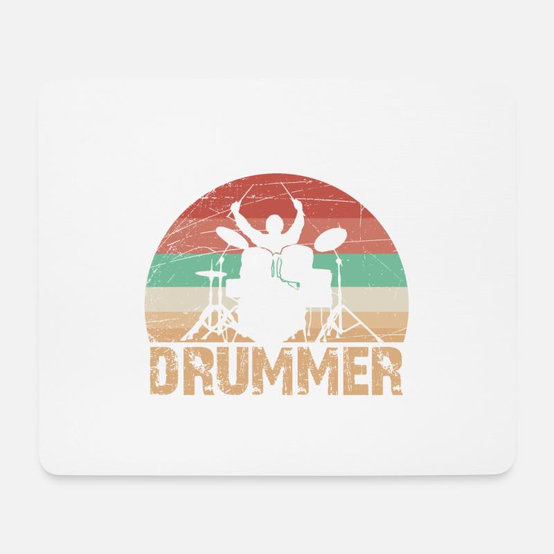 BATTEUR - Tapis de souris (format paysage) - blanc